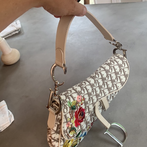 Christian Dior Vintage Embroidered Trotter Saddle Bag Authentic - Picture 16 of 16